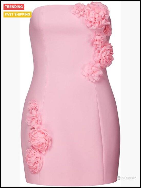 Dresses & Skirts - Strapless Dress Polyester Spandex Non-Stretch Hand Wash
